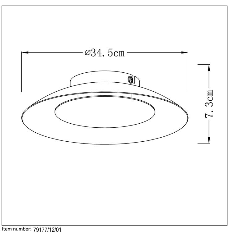 Lucide FOSKAL - Plafonnier - Ø 34,5 cm - LED - 1x12W 2700K - Laiton