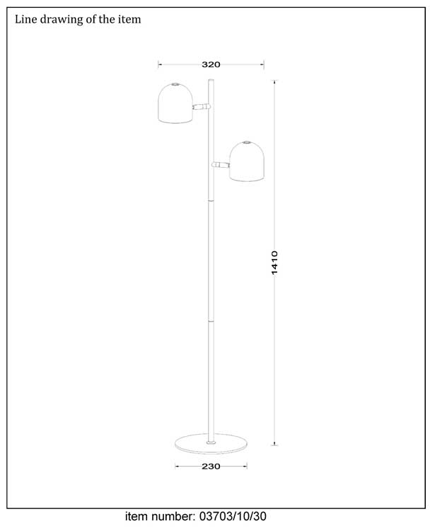 Lucide SKANSKA - Lampadaire - LED Dim. - 2x5W 2700K - Noir