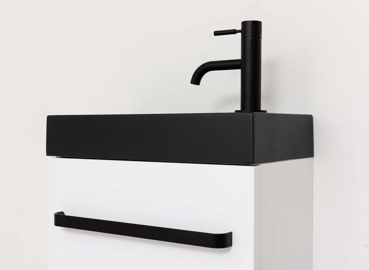 Meuble Brian blanc mat 400 mm lavabo noir mat