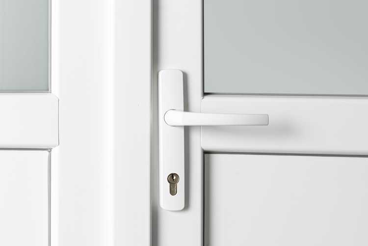 Porte Ext PVC Anthracite/Blanche Double Demi-Vitrée 1800x2100mm D