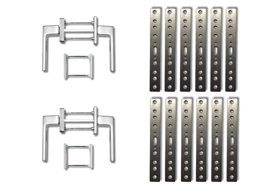 Toebehoren compleet voor houten terrasraam 68 mm 12/2