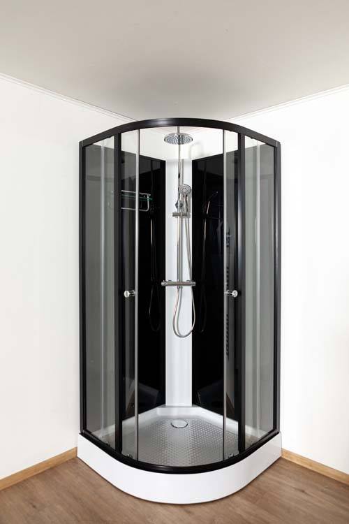 Cabine de douche Adam 100x100x215cm noir avec set de douche sara