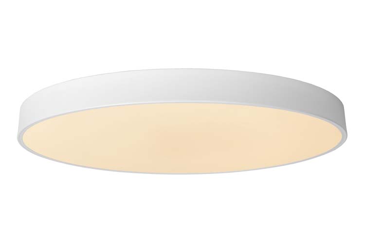 Lucide UNAR - Plafonnier - Ø 60 cm - LED Dim. - 1x60W 2700K - 3 StepDim - Blanc