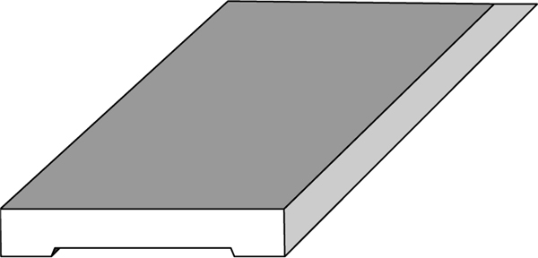 Deurlijst per stuk nr23 palladium wit L 210 cm