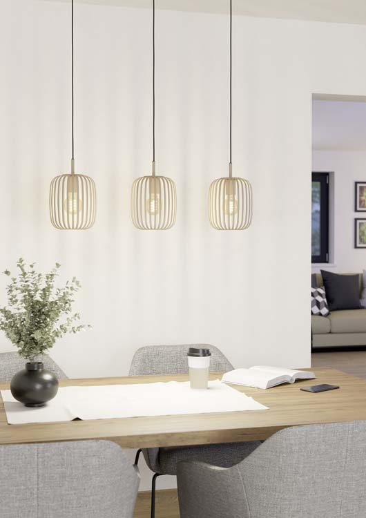 Lampe suspendue Roma 3xE27 couleur sable/beige