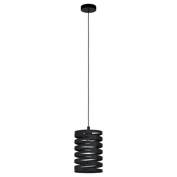 Hanglamp zwart staal diam18cm excl lamp LED mogelijk E27