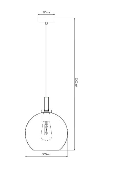 Pendel zwart goud E27 Ø 30 cm