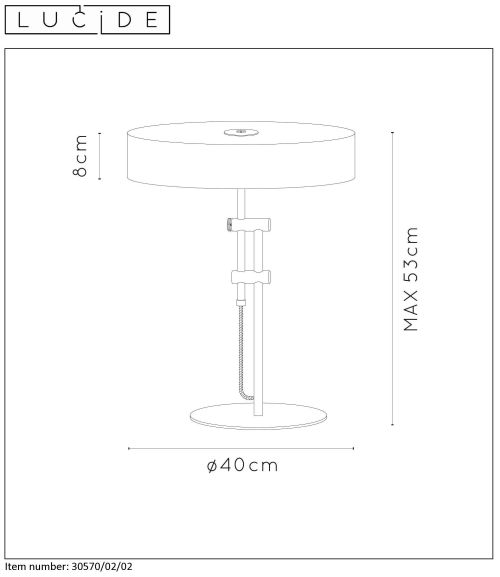 GIADA Tafellamp 2x E27 /40W Mat Zwart/Mat Goud