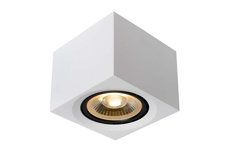 Spot plafond carré - LED Dim to warm - GU10 - 1x12W - Blanc