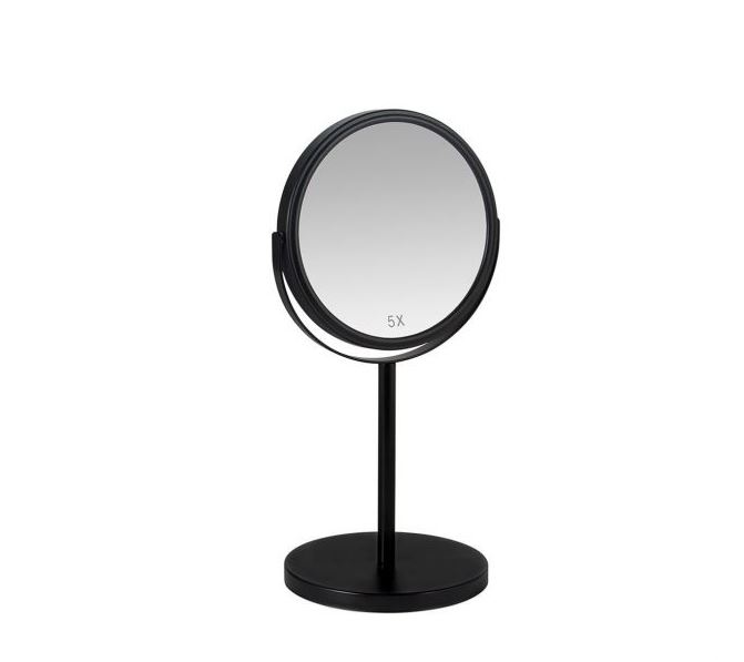 Miroir sur pied noir mat agrandi 5x