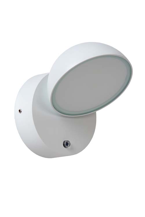 Lucide FINN - Applique murale Extérieur - LED - 1x12W 3000K - IP54 - Détecteur Jour/Nuit - Blanc