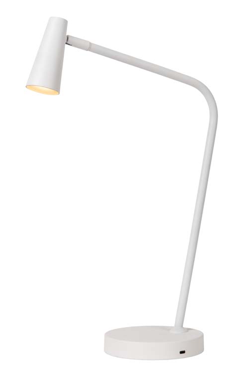 STIRLING - Oplaadbare Leeslamp - Accu/Batterij - LED Dimb. - 1x3W 2700K - 3 StepDim - Wit