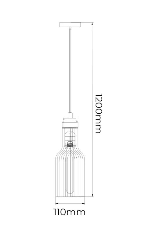 Hanglamp zwart/koper 1 lamp