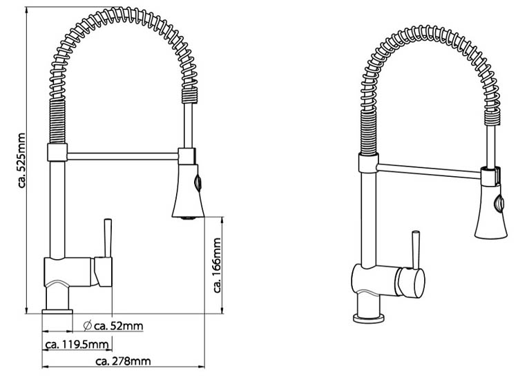 Robinet de cuisine Charlotte chrome basse pression