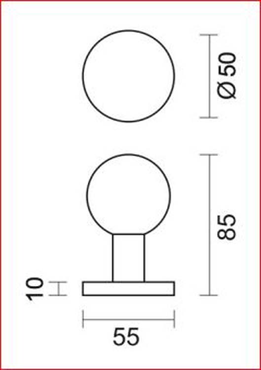 Bouton B50 sur rosace noir structure uv