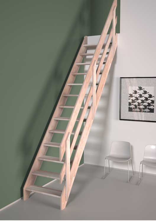 Leuning horizontale planken voor Keulen trap