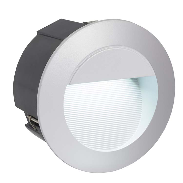 Inbouwspot LED wand diam 125 zilver 300LM 2.5W IP65