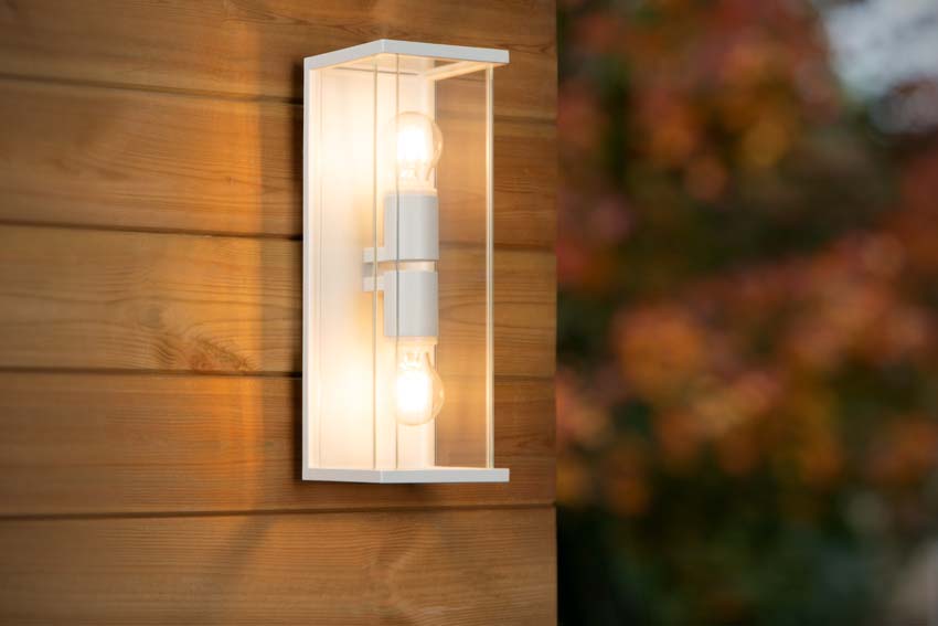 Lucide CLAIRE - Wandlamp Binnen/Buiten - 2xE27 - IP54 - Wit