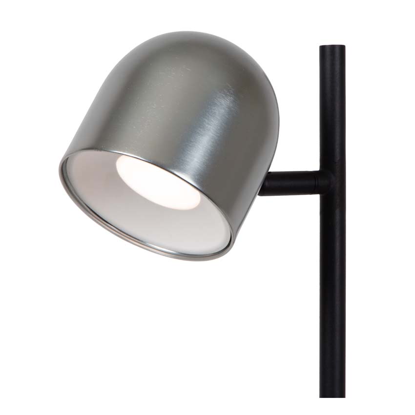 Lucide SKANSKA RECH - Oplaadbare Vloerlamp Binnen/Buiten - Accu/Batterij - Ø 23 cm - LED Dimb. - CCT - 1x3W 3000K/6000K - IP44 - Grijs ijzer