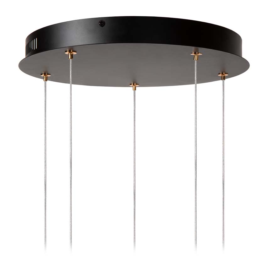 Lucide BERLIANE - Suspension - Ø 34 cm - LED Dim. - 5x4W 2700K - Avec module LED remplaçable - Transparent