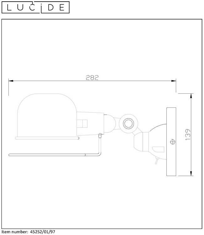 Lucide HONORE - Applique murale - H11,5cm - E14 - Rouille