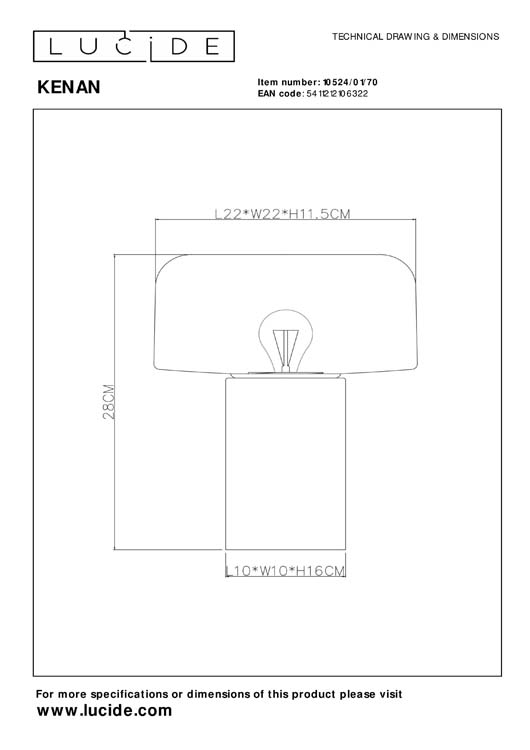 Lucide KENAN - Tafellamp - 1xE14 - Hout