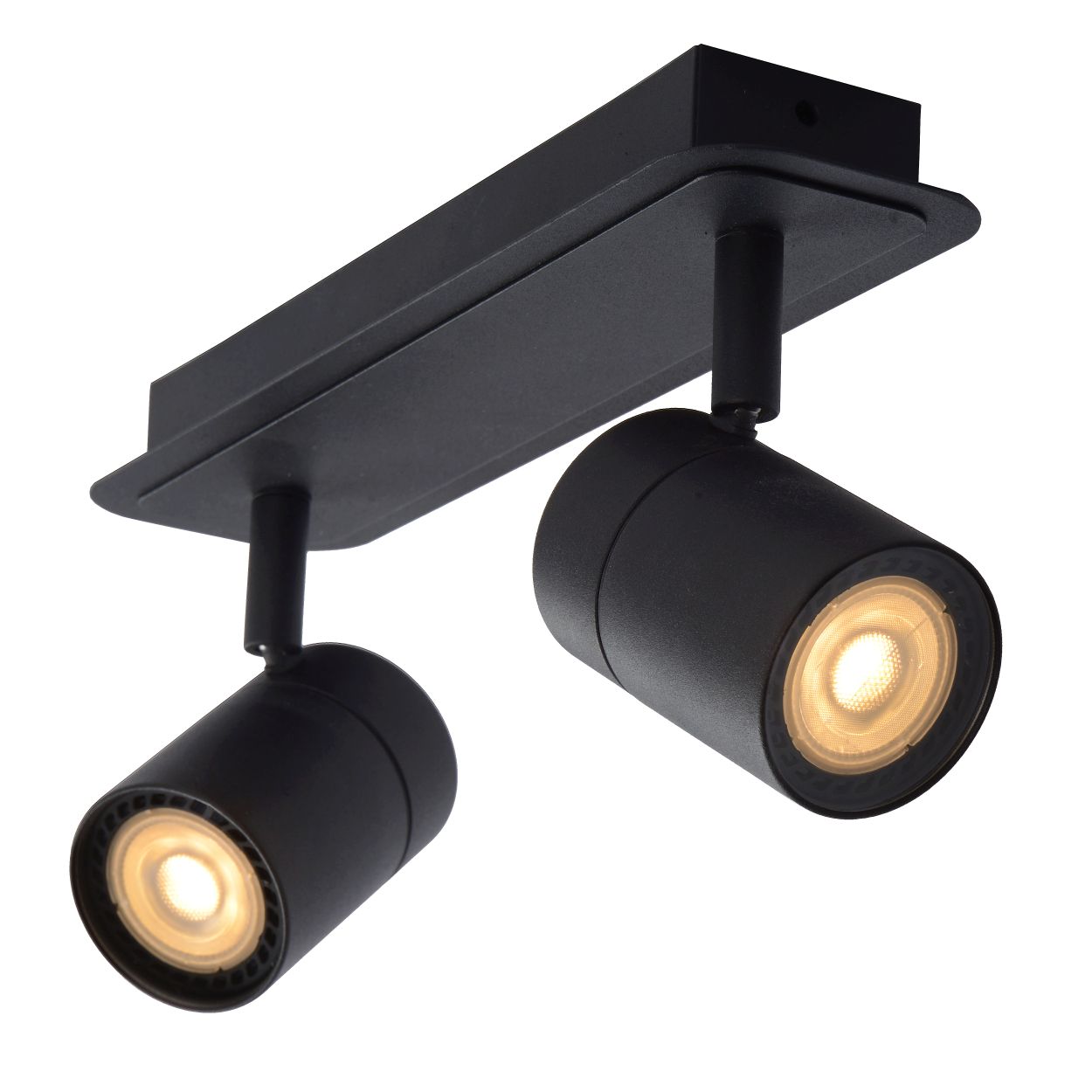 LENNERT - Plafondspot Badkamer - LED Dimb. - GU10 - 2x5W 3000K - IP44 - Zwart