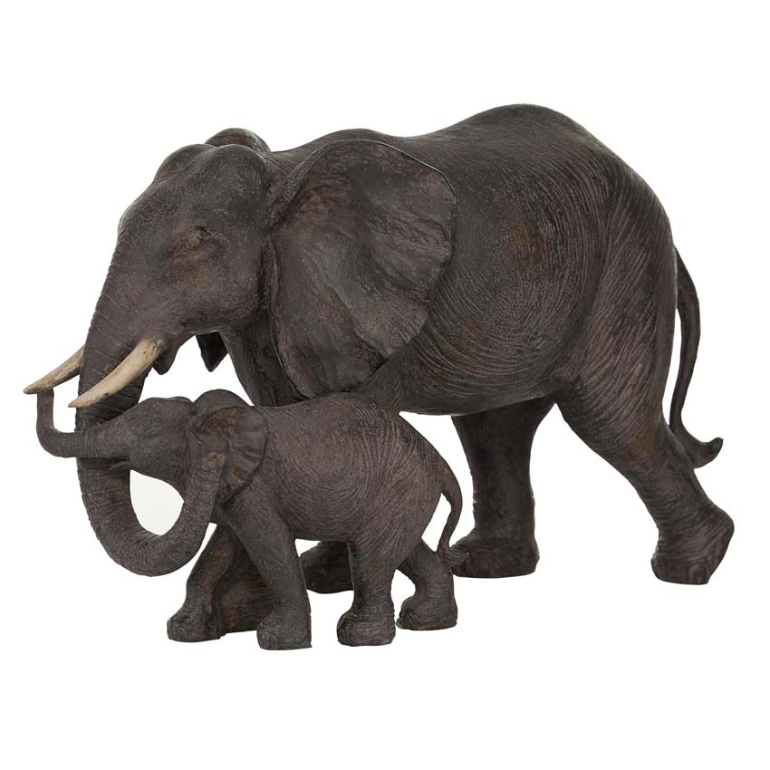 Beeld olifant met baby 28cm