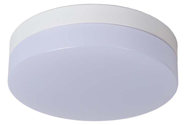 Lucide BISKIT - Plafonnière Badkamer - Ø 23 cm - LED - 1x12W 2700K - IP44 - Wit