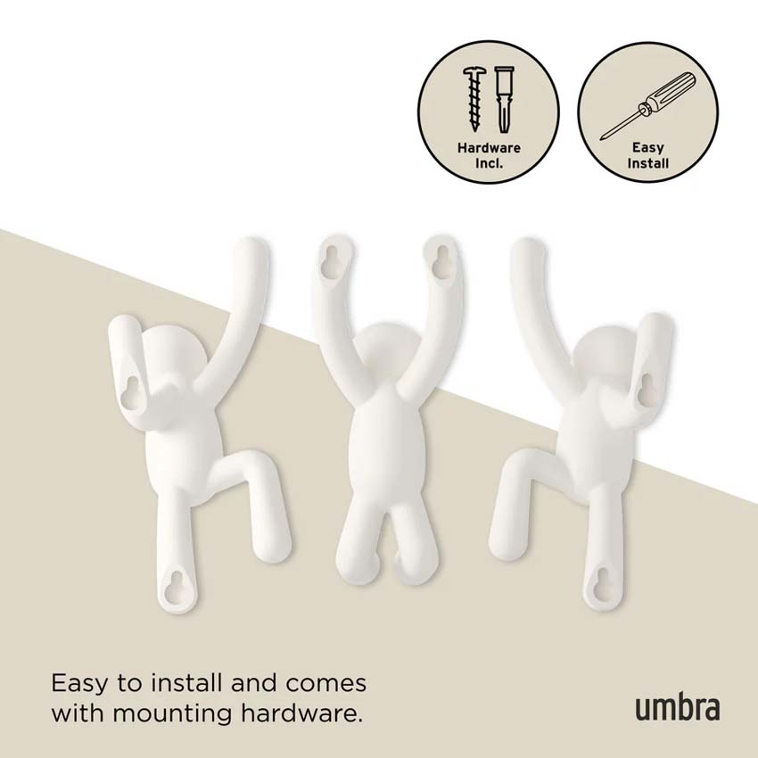 Wandhaken Umbra Buddy set 3-delig wit