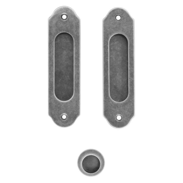 Coquille de porte altamura classic ovale vieil argent par set