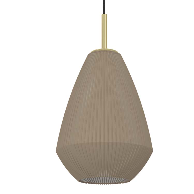 Lampe suspendue Rola 3xE27 L90CM verre taupe/or mat