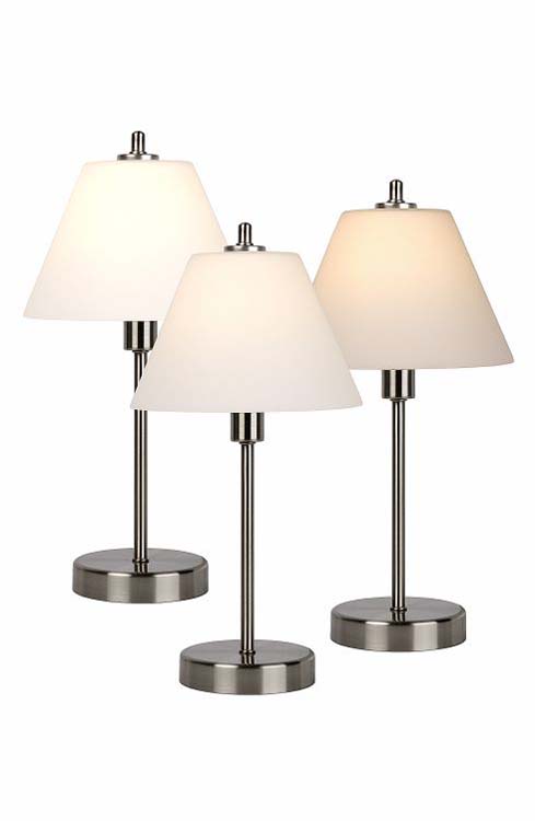 Lucide TOUCH - Lampe de table - Ø 22 cm - E14 - 3 StepDim - Chrome