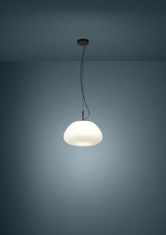 Lampe suspendue Semlab 1xE27 noir/opal matte