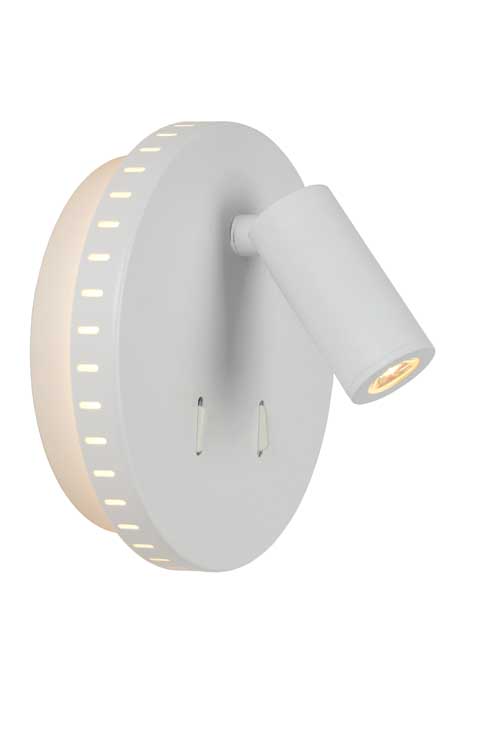 Lucide BENTJER - Wandlamp - Ø 14 cm - LED - 1x6W 3000K - Wit