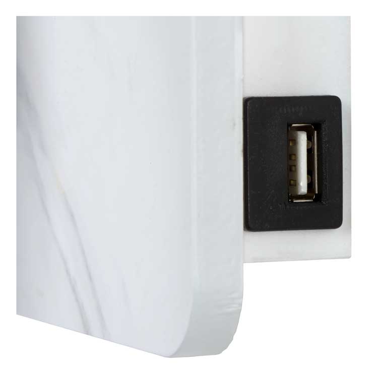 Lucide OREGON - Lampe de chevet - LED - 1x3W 3000K - Point rechargement USB - Blanc