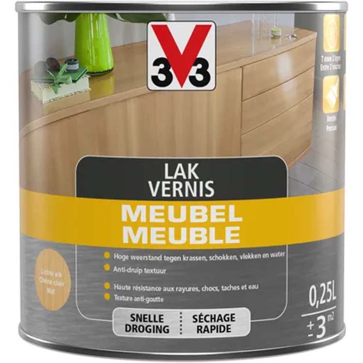 V33 laque pour meuble chêne clair mat 0,25l