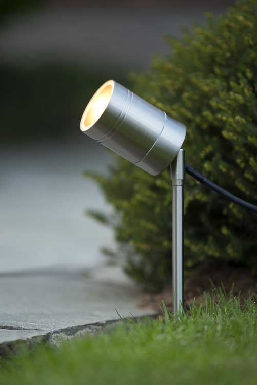 Lucide ARNE-LED - Tuinspot Buiten - Ø 6,3 cm - LED - GU10 - 1x5W 2700K - IP44 - Mat chroom