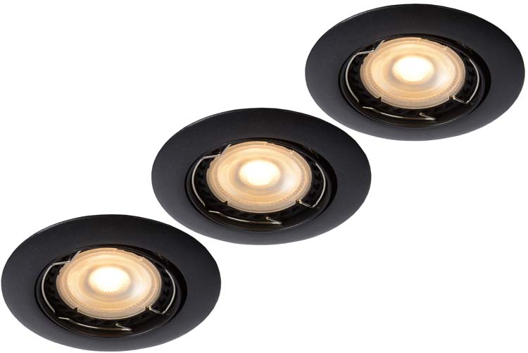 FOCUS inb Rond LED 3xGU10/5W dimb 3000K Ø8,1cm Zwa