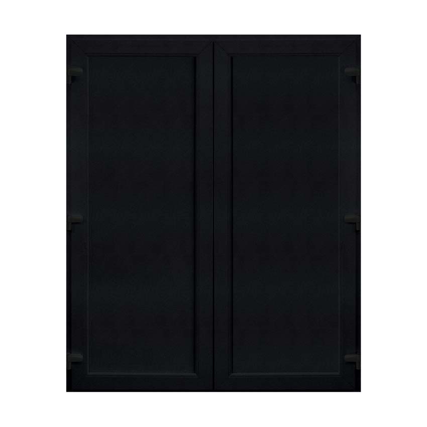 Porte extérieure pvc noire/noire double 1800X2100 panneau plein D