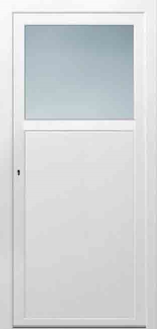 Porte extérieure pvc blanc 1/3 vitrage structuré 980x2180mm G