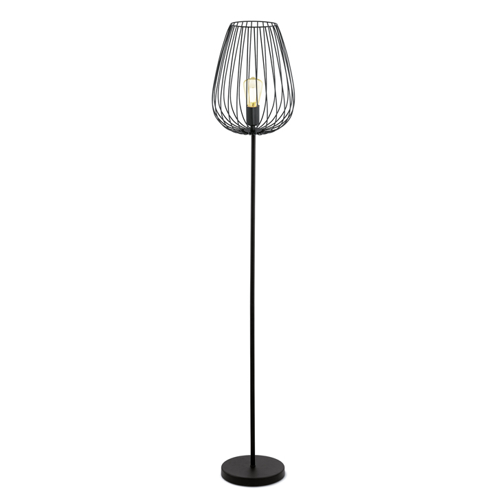 Staanlamp zwart metaal E27