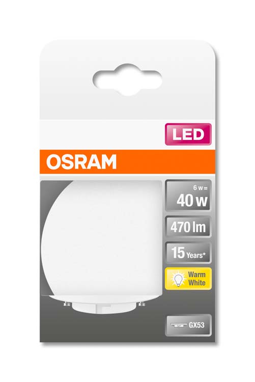 LED lamp star gx53 6W warm wit