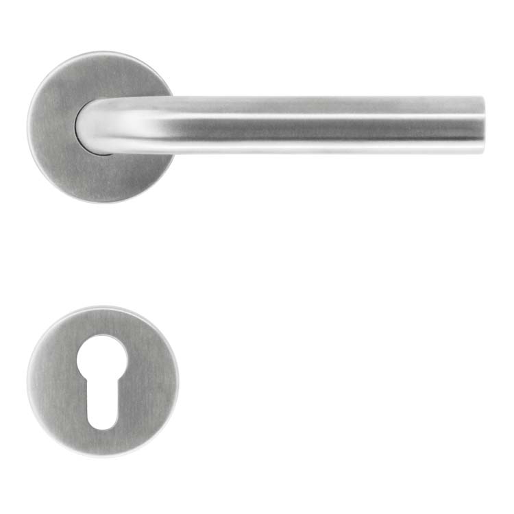 Poignée de porte plaravenna l 19mm inox plus rosace cylindre