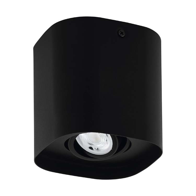 Opbouwspot LED staal zwart dimbaar 12.5x12.5cm GU10 incl