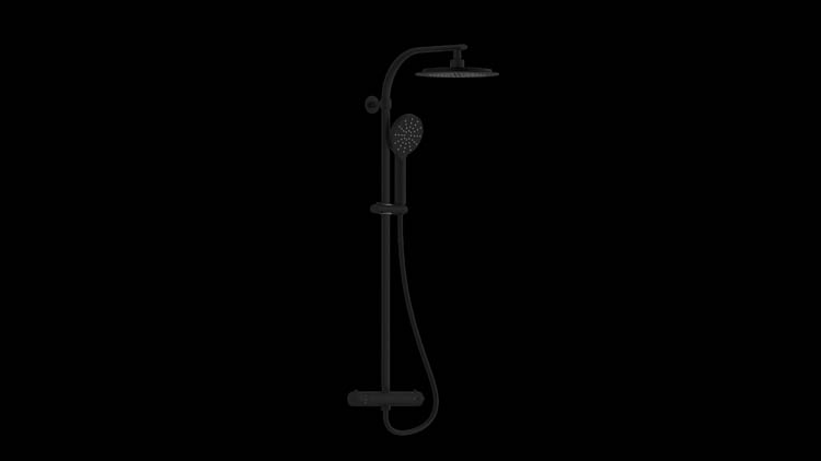 Set de douche thermostatique Maddox noir mat