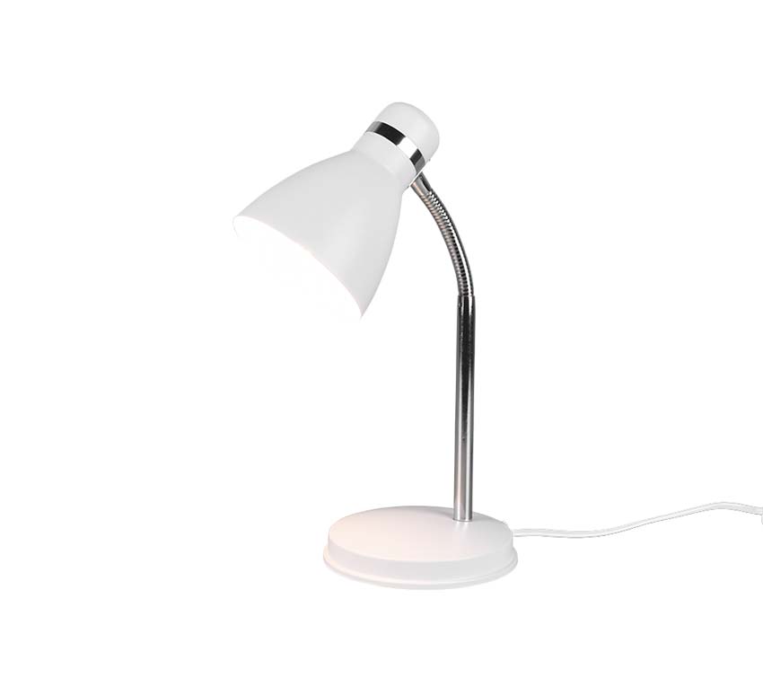 Lampe de bureau - blanc - E27 - sans ampoule - Ø 14,5 cm - hauteur 33 cm