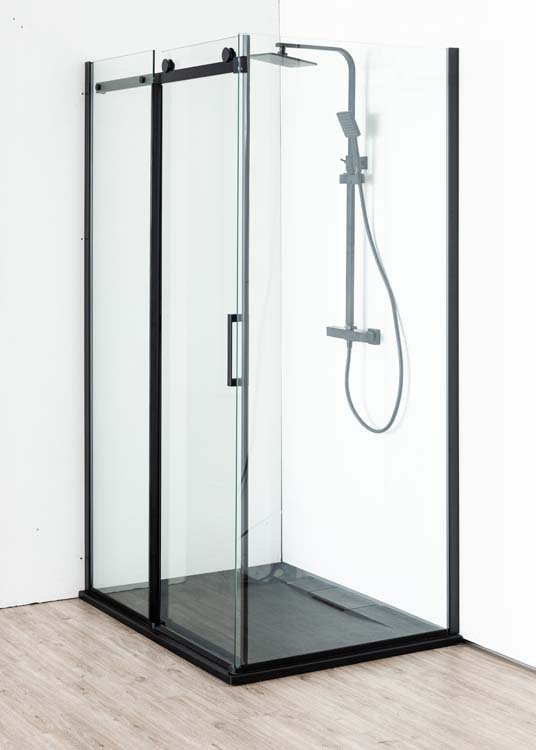 Paroi fixe pour porte de douche Uno 87-89,5 x 200 cm noir mat