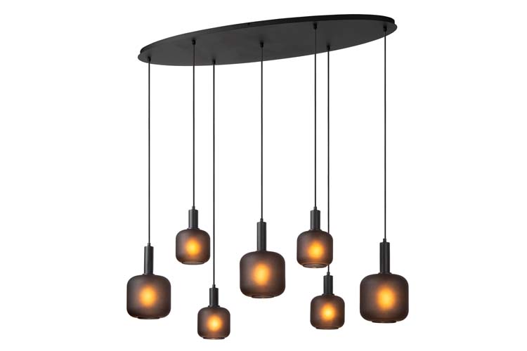 Lucide ELOISE - Hanglamp - 7xE27 - Zwart