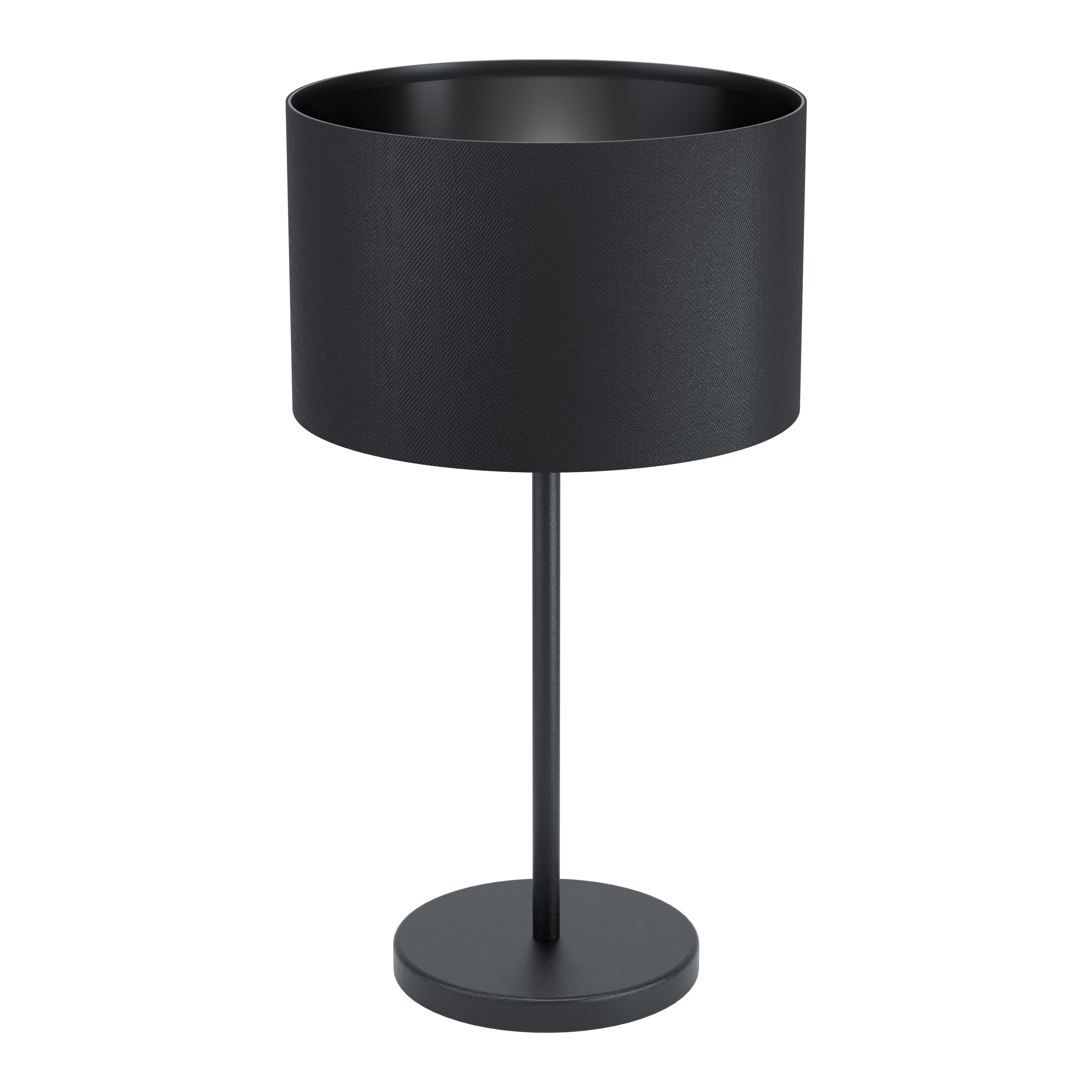 Lampe de table textile noir E27